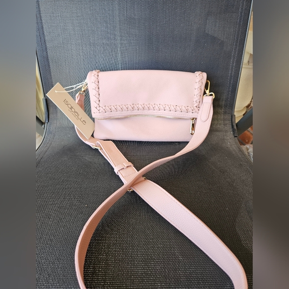 Isabelle Handbags - Isabelle Los Angeles Pink Leather Clutch Crossbody Bag
